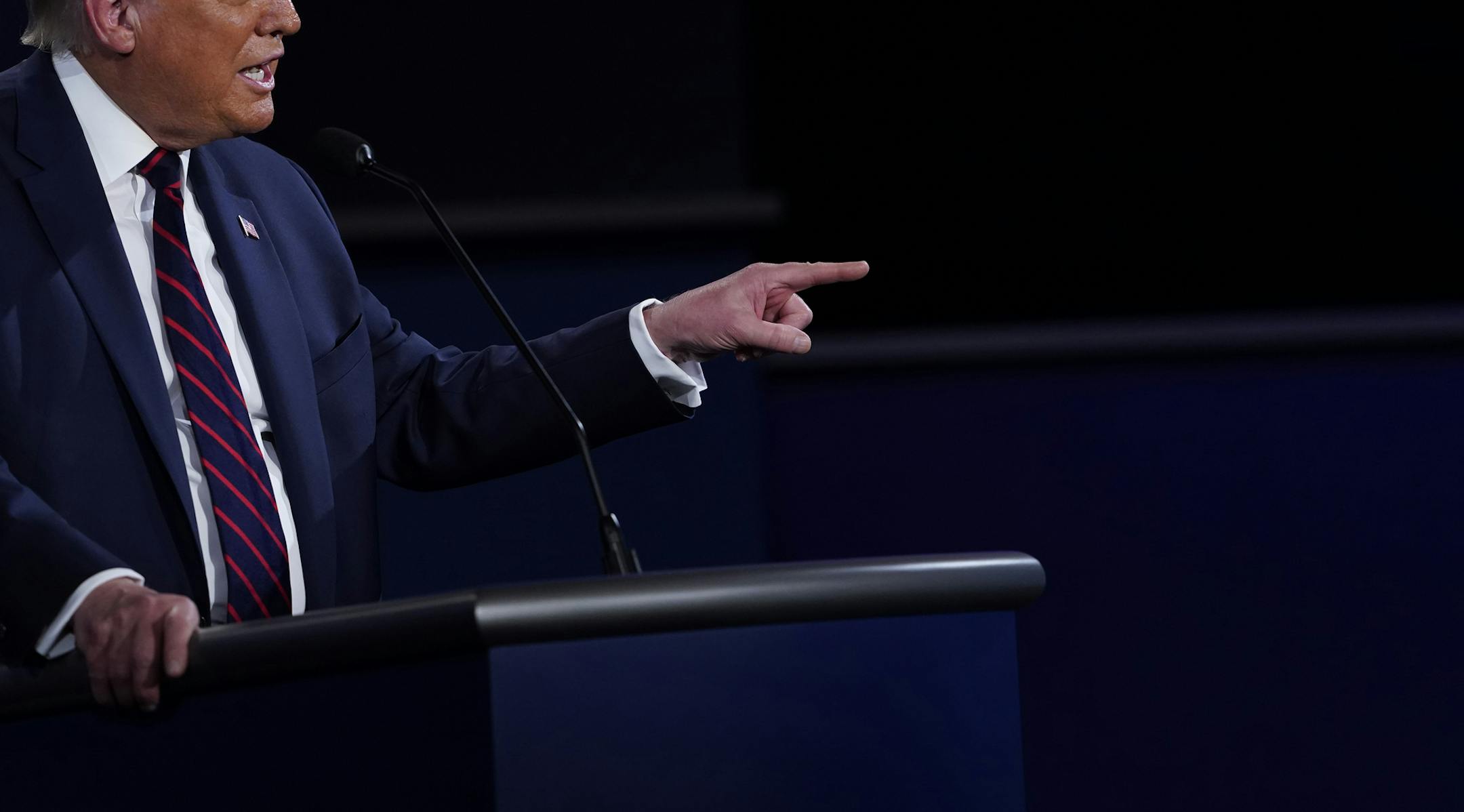FILE -- President Donald Trump participates in the first presidential debate at Case Western Reserve University in Cleveland, Tuesday, Sept. 29, 2020. Trump interrupted his opponent, Joe Biden, throughout the night. (Doug Mills/The New York Times)