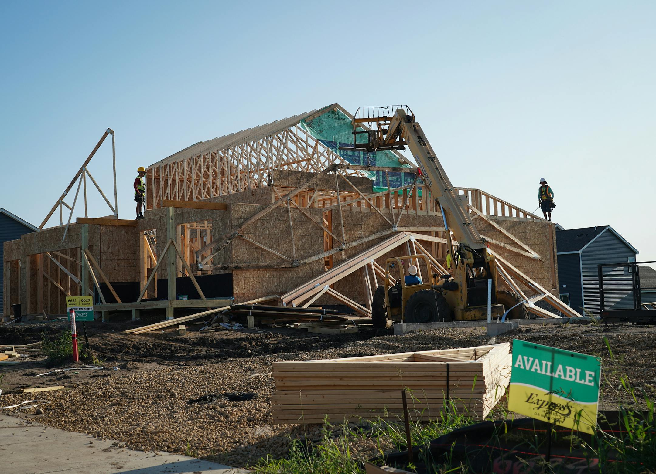 Single family home construction continues to boom in the Twin Cities. Pictured is the Kingston Fields development in Cottage Grove. (Shari L. Gross/Star Tribune)