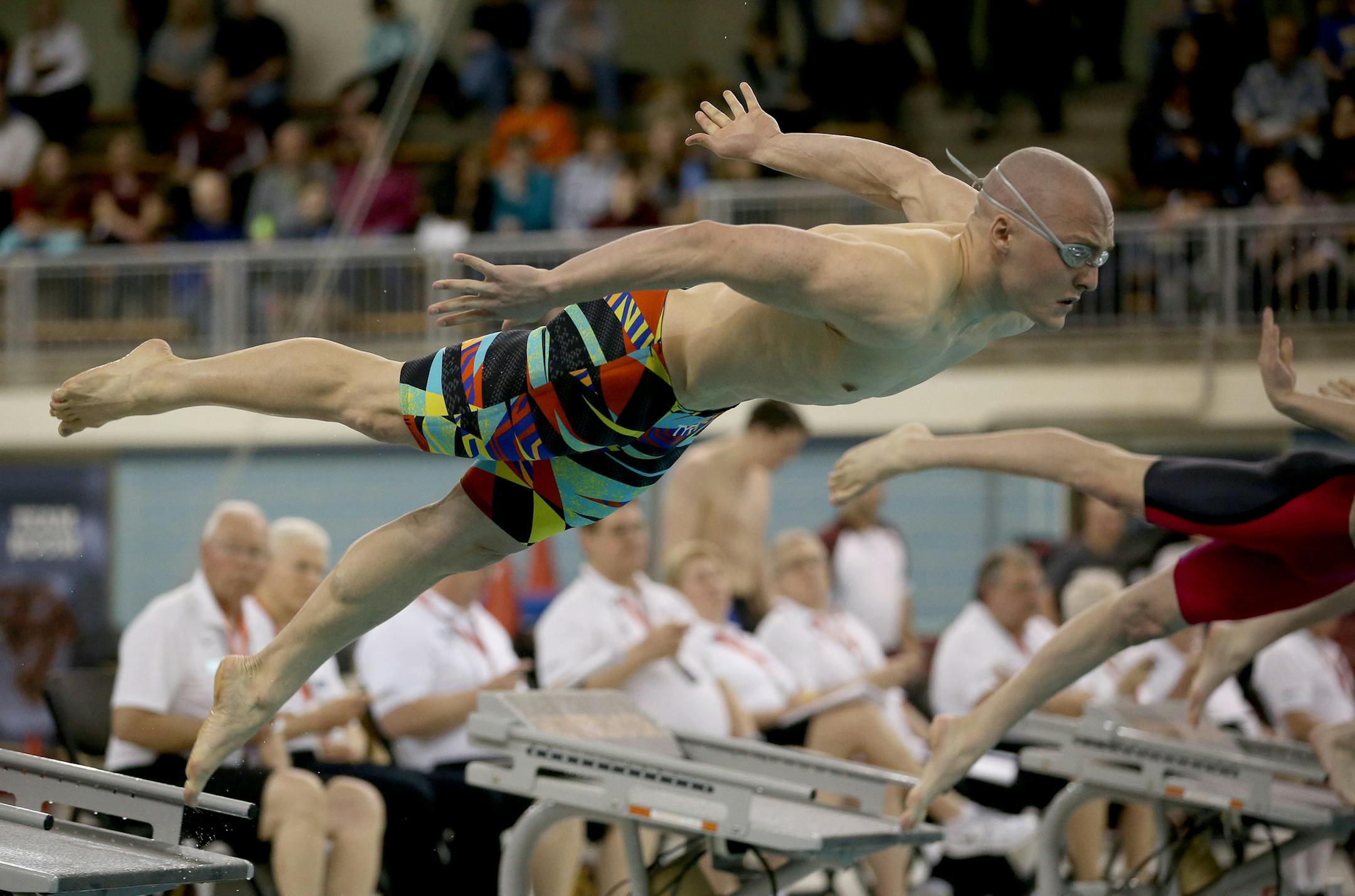Eagan senior Sam Zenner swims as well as he plays football; he was second-team All-Metro this fall and and qualified for one individual and two relay finals. (Kyndell Harkness, Star Tribune)