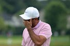 Jason Day reacted after a missed puutt on the 7th hole during the second round of the 3M Open at TPC Twin Cities.