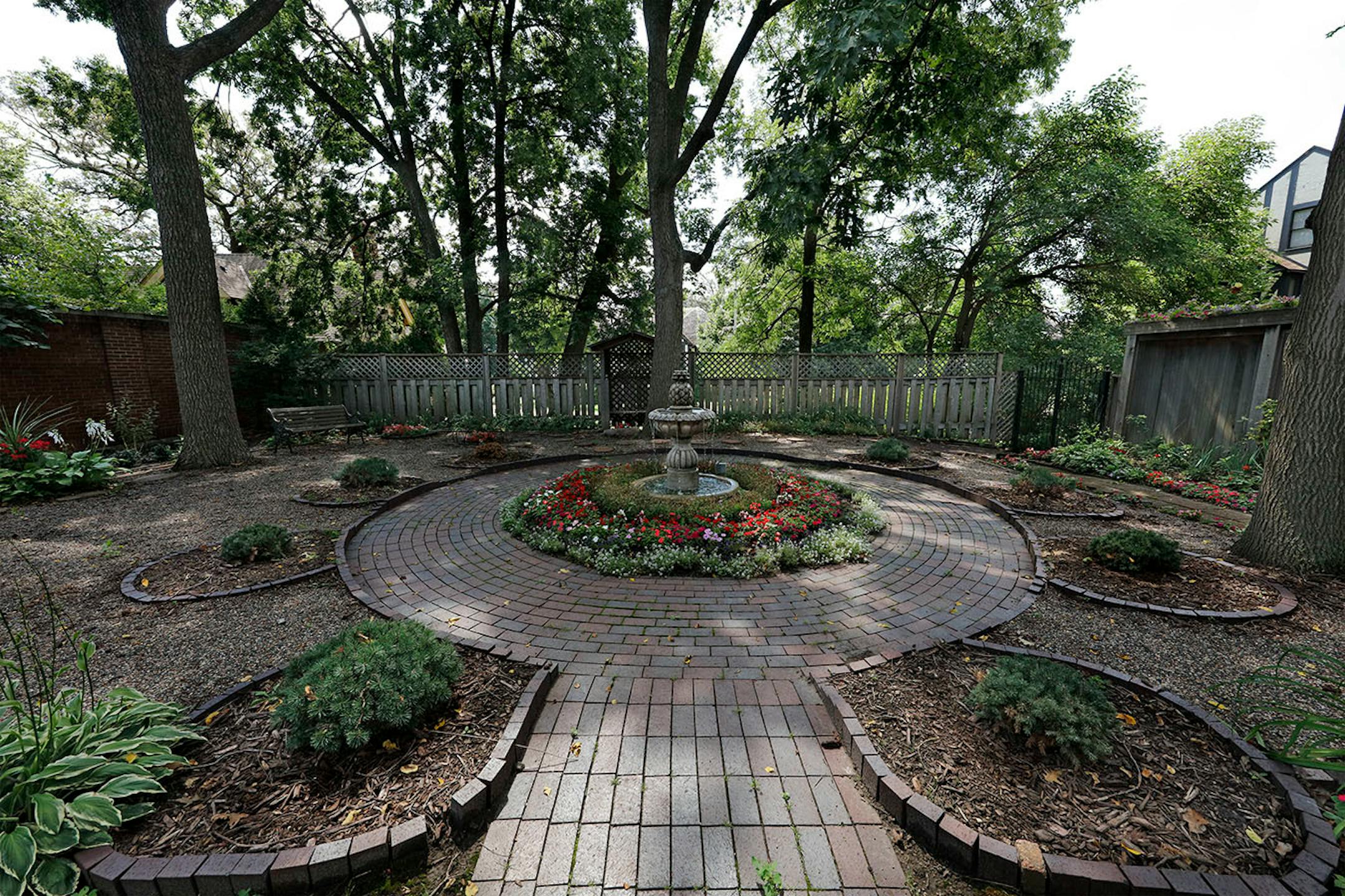 The formal garden in the backyard.