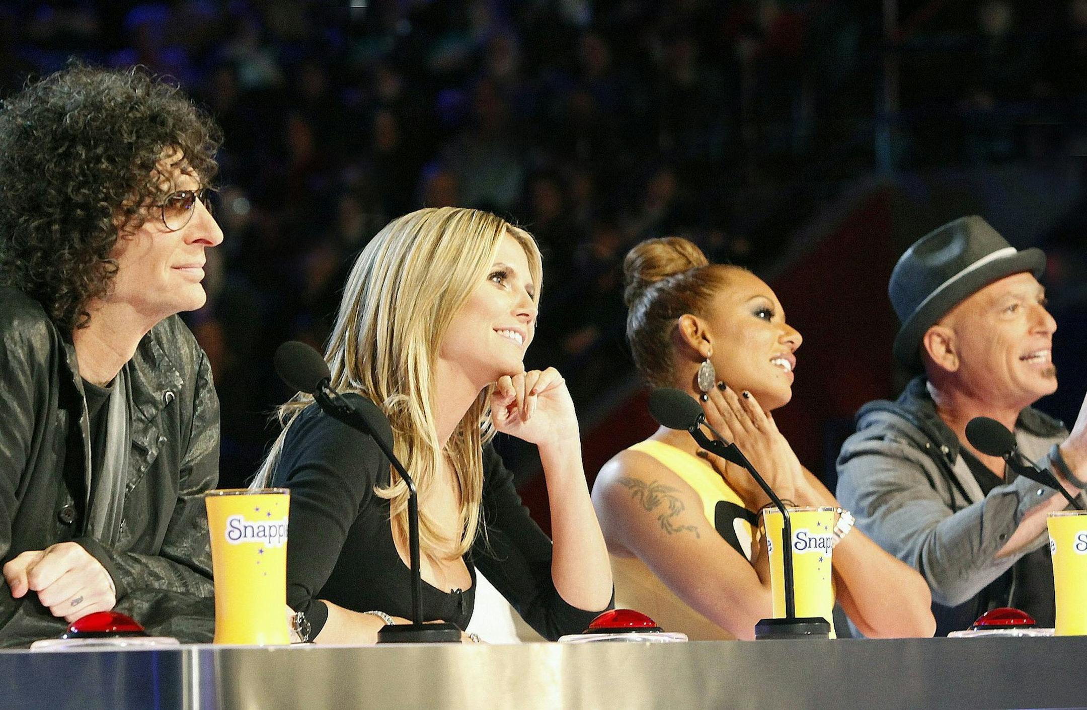 Howard Stern, from left, Heidi Klum, Mel B., Howie Mandel serve as the judges' panel on NBC's "America's Got Talent," which returns for its eighth season this week. Klum and Mel B. are the two new panelists this year. (Skip Bolen/Courtesy NBC/MCT) ORG XMIT: 1139468