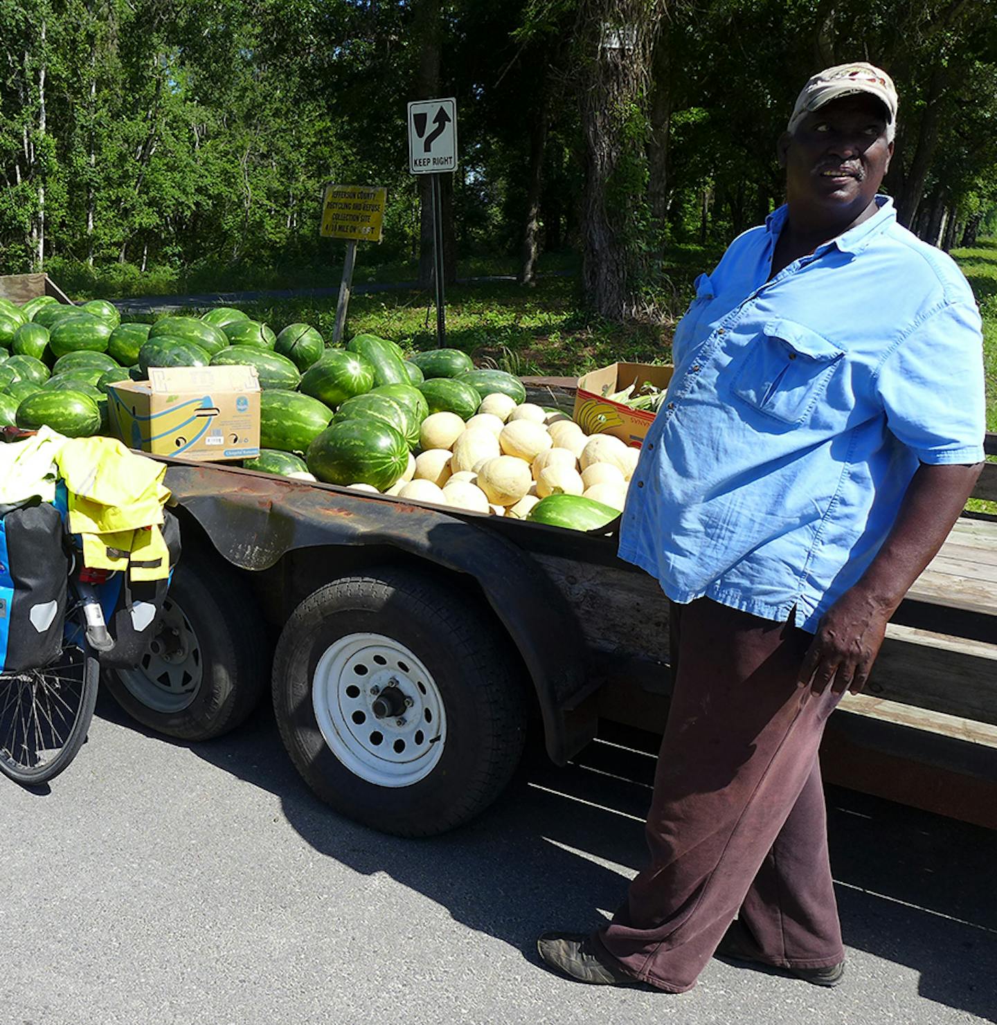 Pedaling America ... Encounter with melon seller.