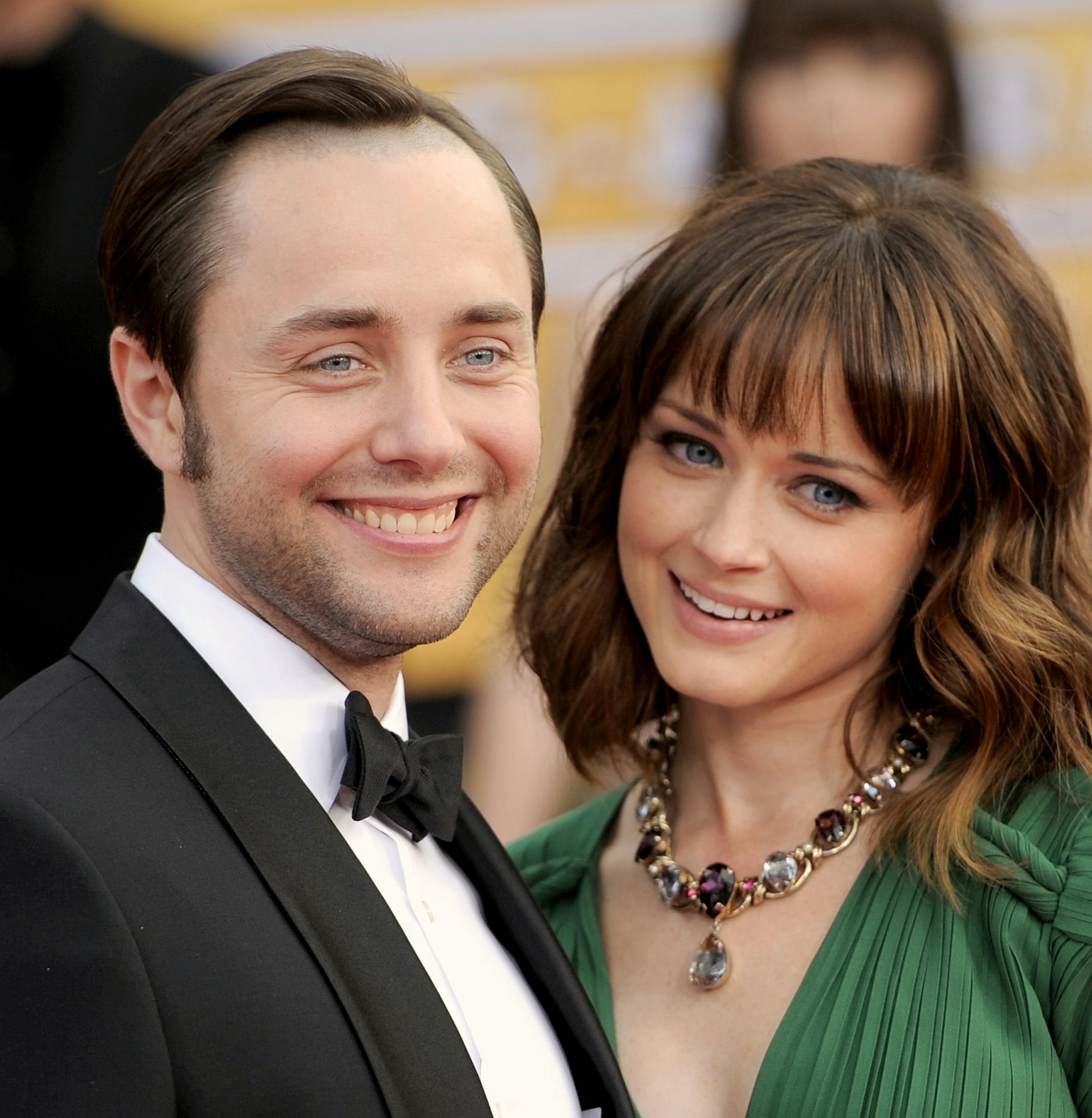 FILE - This Jan. 27, 2013 file photo shows actors Vincent Kartheiser, left, and Alexis Bledel at the 19th Annual Screen Actors Guild Awards at the Shrine Auditorium in Los Angeles. Bledel's publicist, Meghan Prophet, is confirming the news that the couple is engaged. The 33-year-old Kartheiser plays ad man Pete Campbell on the hit AMC network drama "Mad Men," and Bledel, 31, is best known for her role as the teenage daughter in the long-running series "Gilmore Girls." (Photo by Chris Pizzello/In