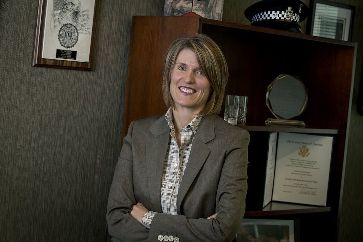 The FBI's new special agent in charge for Minneapolis, Jill Sanborn, who brings with her an extensive background in terrorism investigations and is one of just a few women leading one of the FBI's 57 divisions, is still adjusting to her new office, Monday, May 14, 2018 in Plymouth, MN.