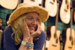 Laurie Lindeen smiled at the Podium guitar store in Minneapolis in 2007, the year her memoir, "Petal Pusher: A Rock and Roll Cinderella Story," was pu