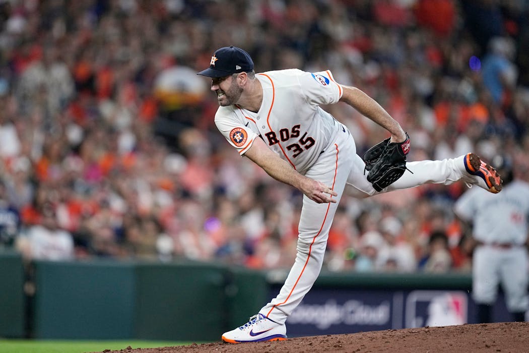 Houston starter Justin Verlander retired 12 of the final 14 Twins batters he faced in Game 1 of the ALDS.
