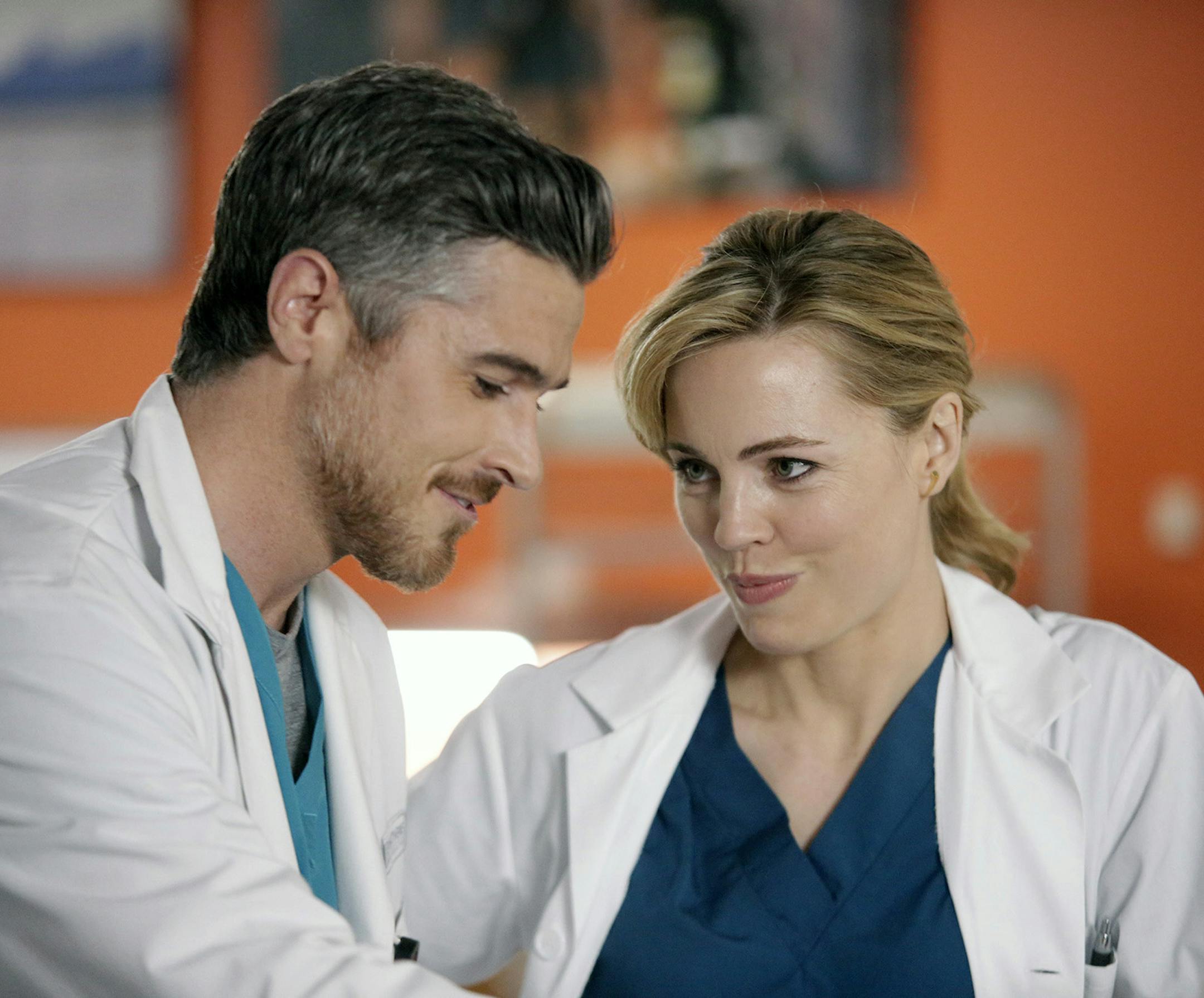 HEARTBEAT -- "PILOT" -- Pictured:(l-r) Dave Annable as Dr. Pierce Harrison, Melissa George as Dr. Alex Panttiere -- (Photo by: Michelle Faye/NBC) ORG XMIT: Season:Pilot