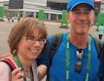 Star Tribune Olympics writers Rachel Blount and Jim Souhan at the 2016 Rio Games.