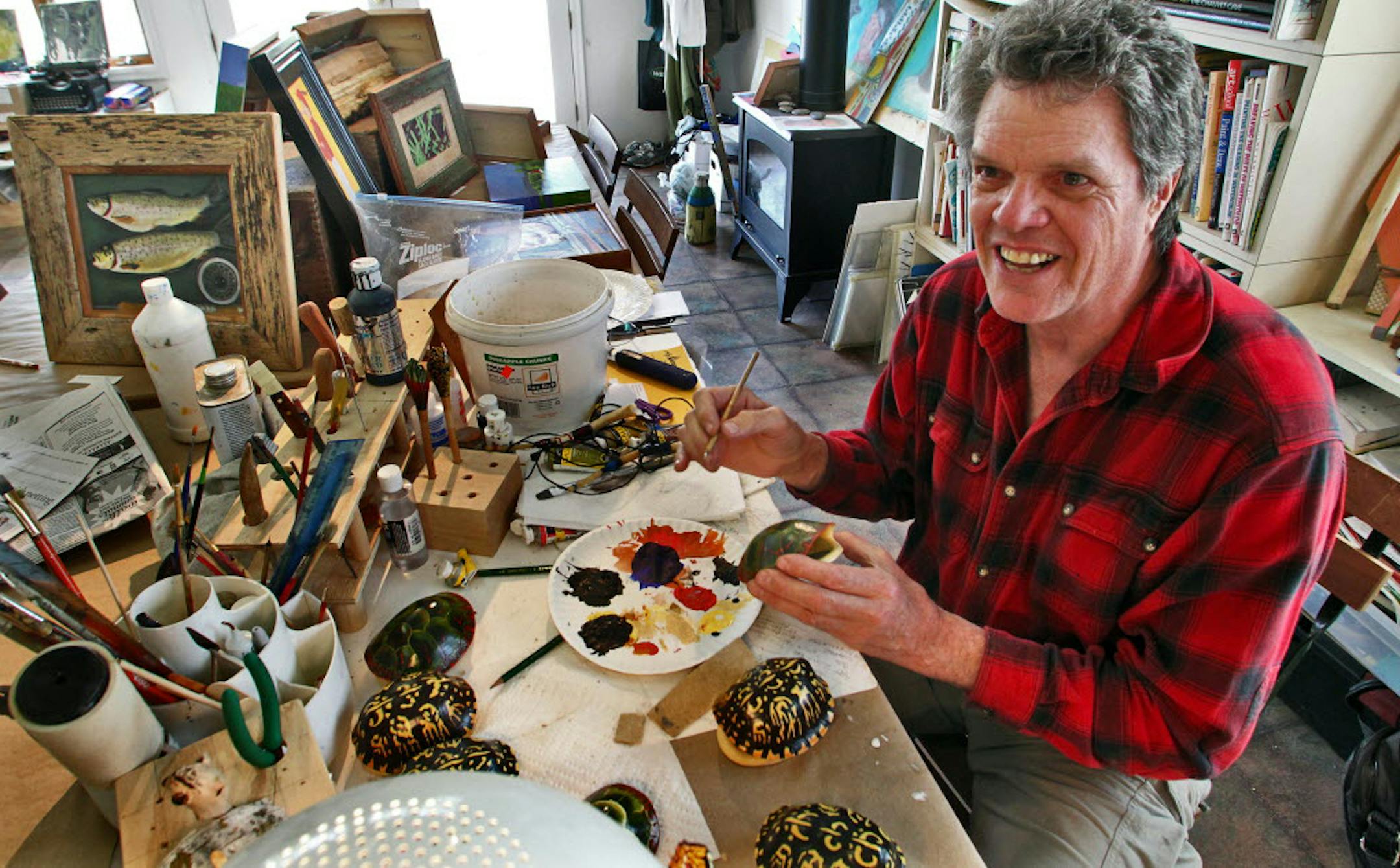 Steve Stortz is a wood carver who makes turkey calls shaped like turtles.