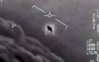 BC-OPINION-FRANK-UFOS-ART-NYTSF — A still image from video released by the Department of Defense shows a 2004 encounter near San Diego between two N