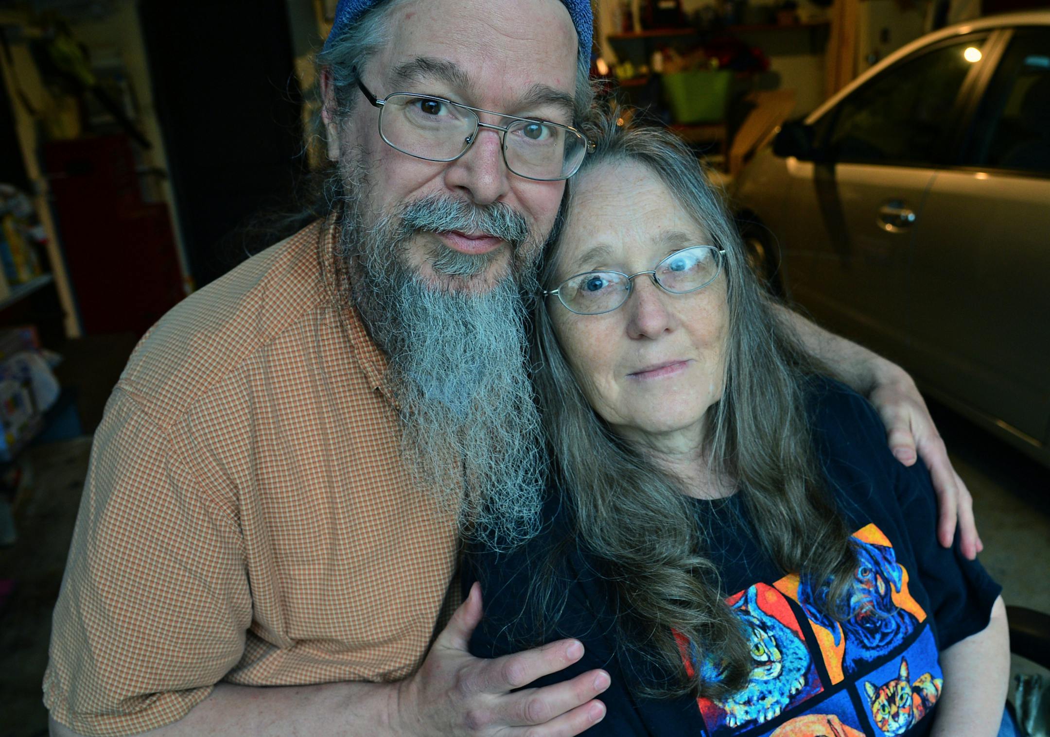 Twenty-five years after Amy Sue Pagnac went missing, Maple Grove police, the FBI and sheriff deputies searched her parents home and property Sunday, forcing the couple to leave for up to a week while excavations continued in the back yard. Susan Pagnac and Marshall Midden are staying with their daughter and hoping for closure.] Richard.Sennott@startribune.com Richard Sennott/Star Tribune Brooklyn Center Minn.Monday 5/19/2014) ** (cq)