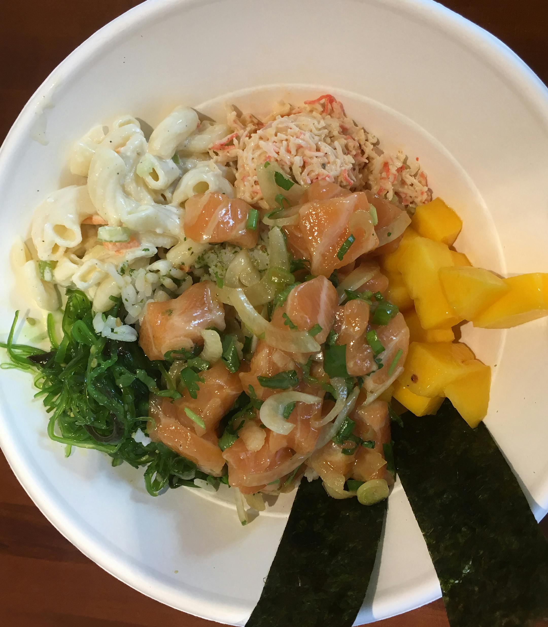 Salmon poke bowl at Cover in Dinkytown.