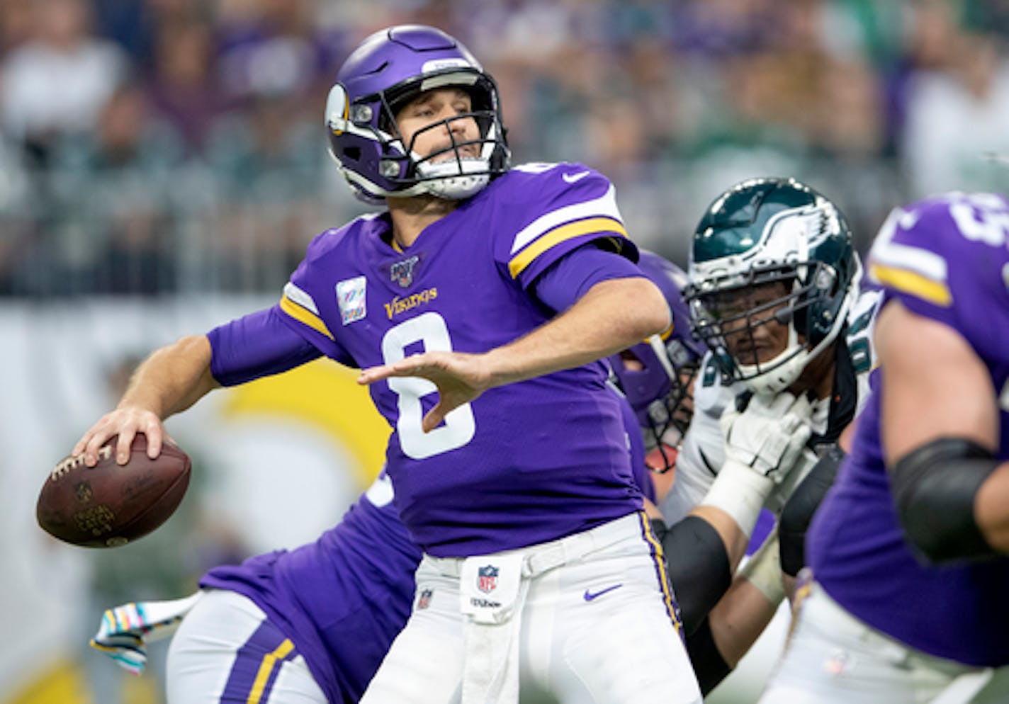 Vikings quarterback Kirk Cousins looked downfield for a pass in the third quarter.  ]  ELIZABETH FLORES • liz.flores@startribune.com