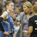 Minnesota Lynx head coach Cheryl Reeve gives instructions to guard Lindsay Whalen (13) during a game earlier this summer.