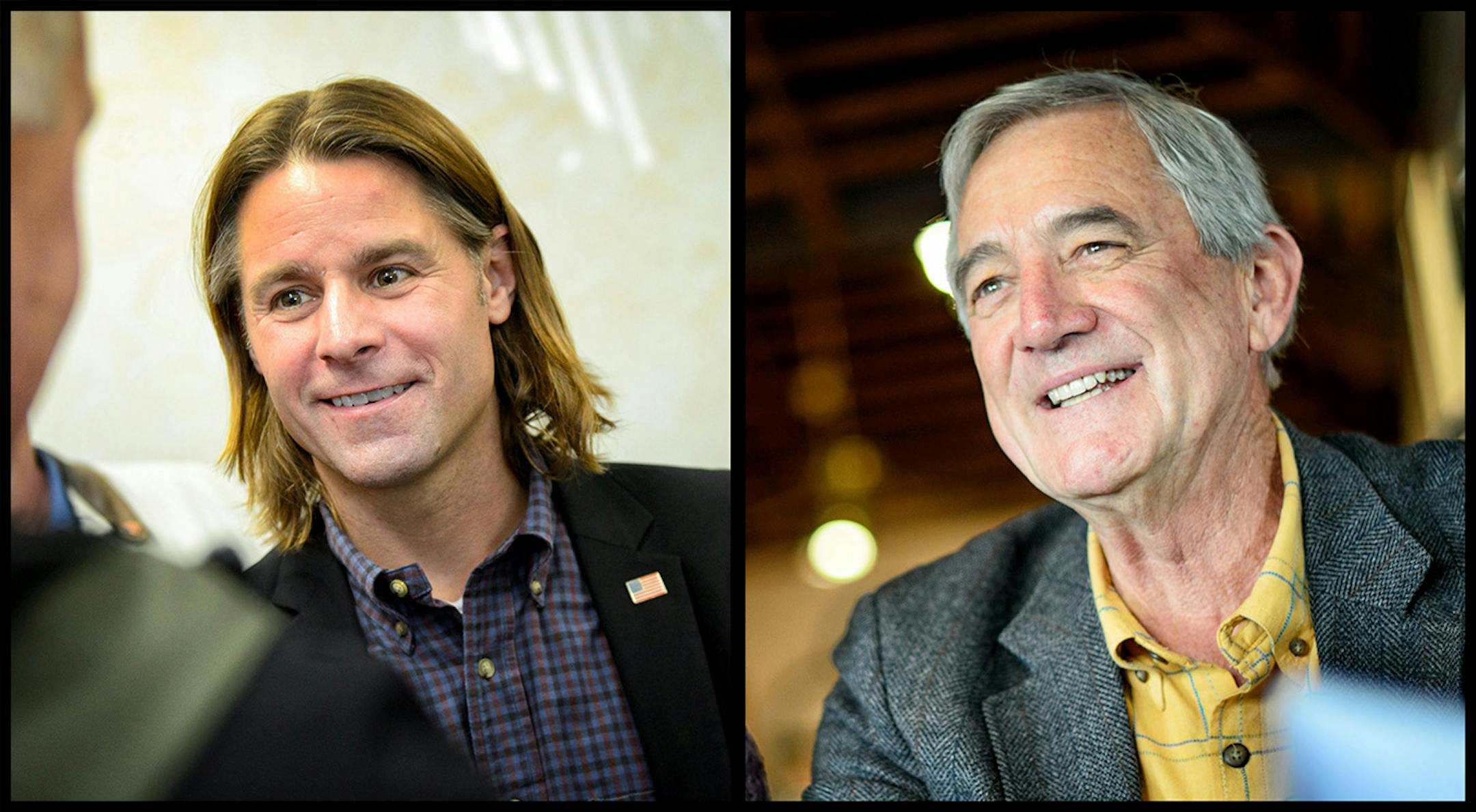 Stewart Mills greeted supporters at the Duluth GOP Victory Office. and Congressman Rick Nolan with his wife Mary in a Duluth coffee shop. ] GLEN STUBBE * gstubbe@startribune.com Friday, October 31, 2014