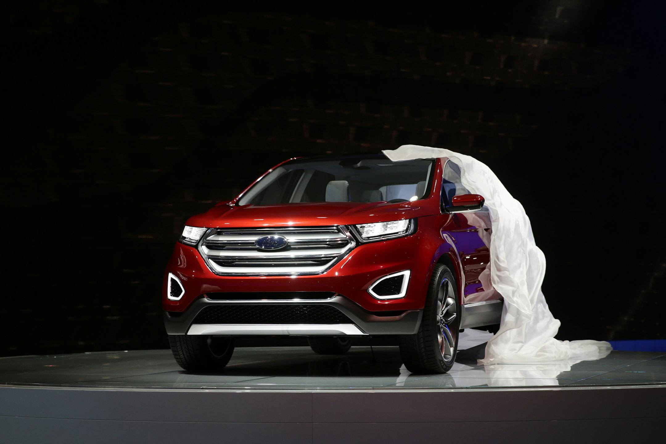 The new Ford Edge concept vehicle is introduced at the Los Angeles Auto Show on Wednesday, Nov. 20, 2013, in Los Angeles. (AP Photo/Jae C. Hong)