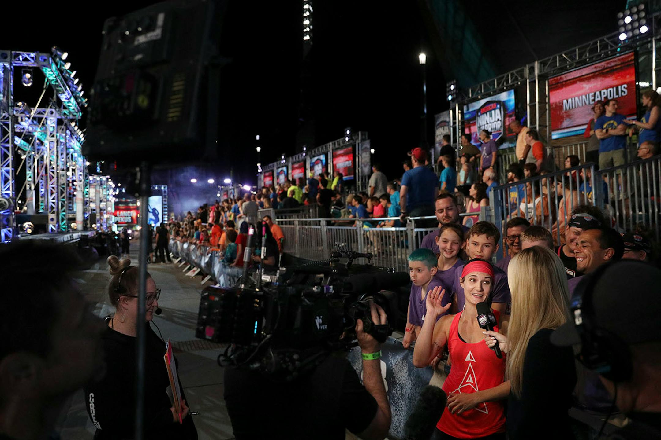 Contestant Sarah Schoback from Hastings, Minn. was interviewed after attempting the course.