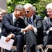 FILE - President Barack Obama, Vice President Joe Biden, and former President Bill Clinton attend at a memorial service for Sen. Robert Byrd, July 2, 