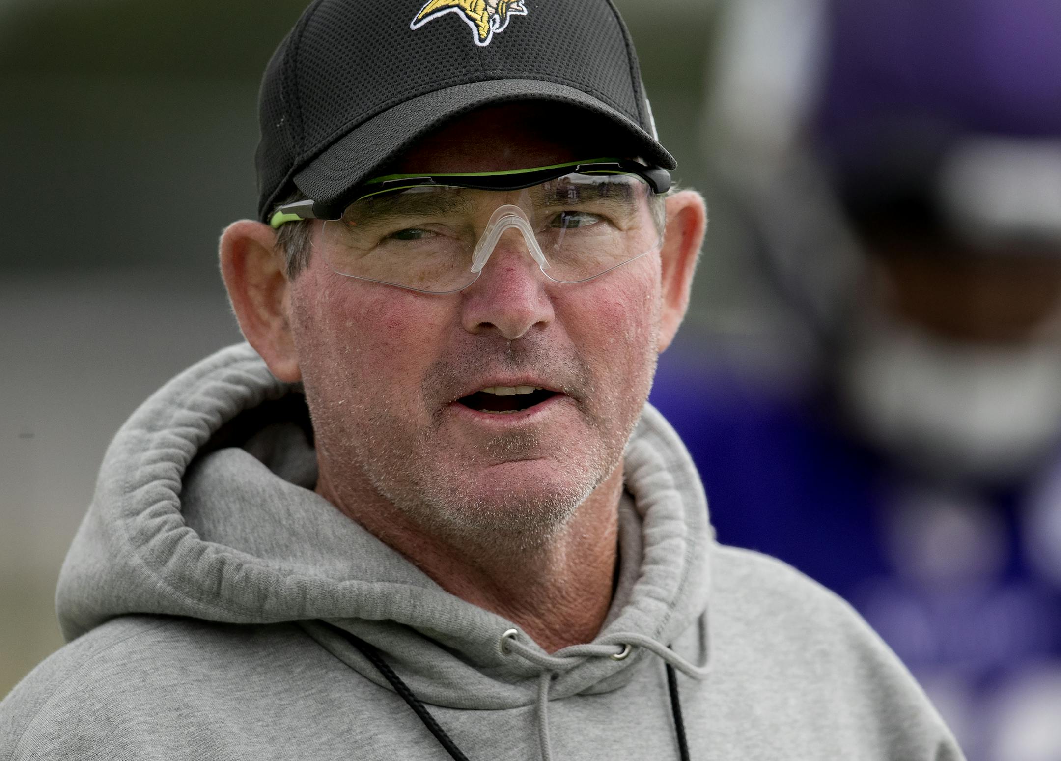 Minnesota Vikings head coach Mike Zimmer during the afternoon practice. ] CARLOS GONZALEZ ï cgonzalez@startribune.com - August 3, 2017, Mankato, MN, Minnesota State University Mankato, Minnesota Vikings Training Camp, NFL