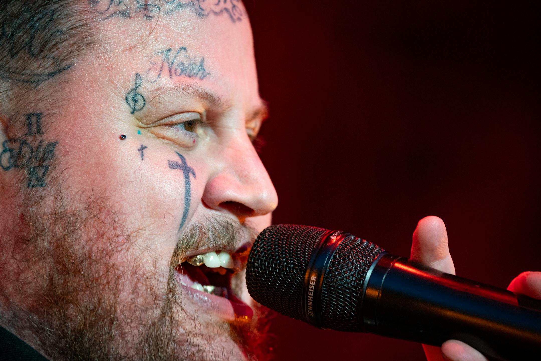 Jelly Roll, a rising country music star, performs Friday, July 07, 2023, at Mystic Lake Casino amphitheater in Prior Lake, Minn.