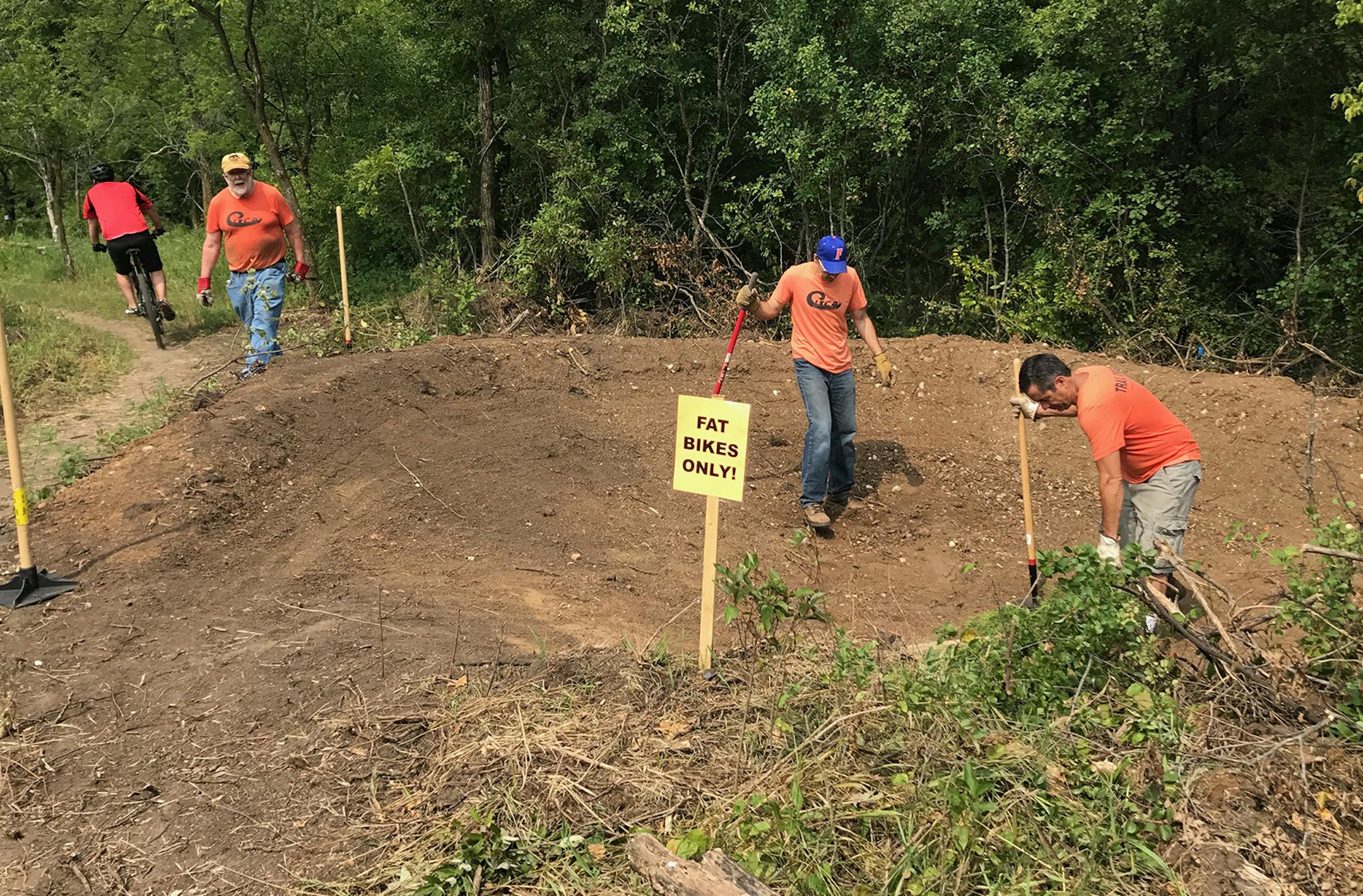Working on the Lake Marion Mountain Bike Trail.