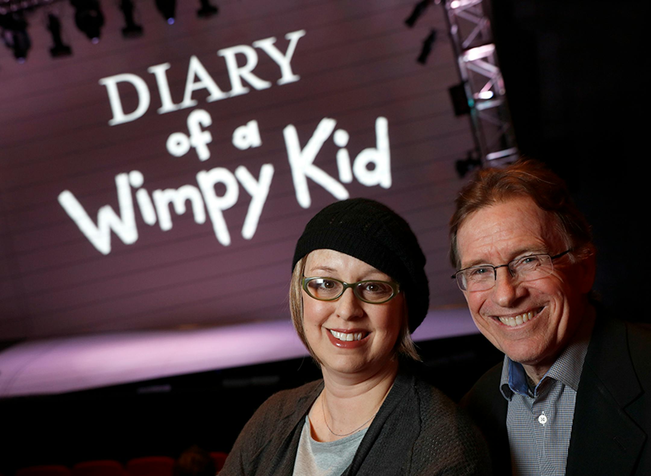 Diary of a Wimpy Kid the Musical, premieres Friday at the Children's Theatre in Minneapolis, it will be the culmination of two years of work in the Twin Cities, New York and Chicago. Hundreds of actors were auditioned in the three cities for what is likely to be the biggest show, budget- and otherwise, in the company's history. Dress rehearsal. Director Rachel Rockwell, artistic director and Peter Brosius during a break of the show rehearsal.