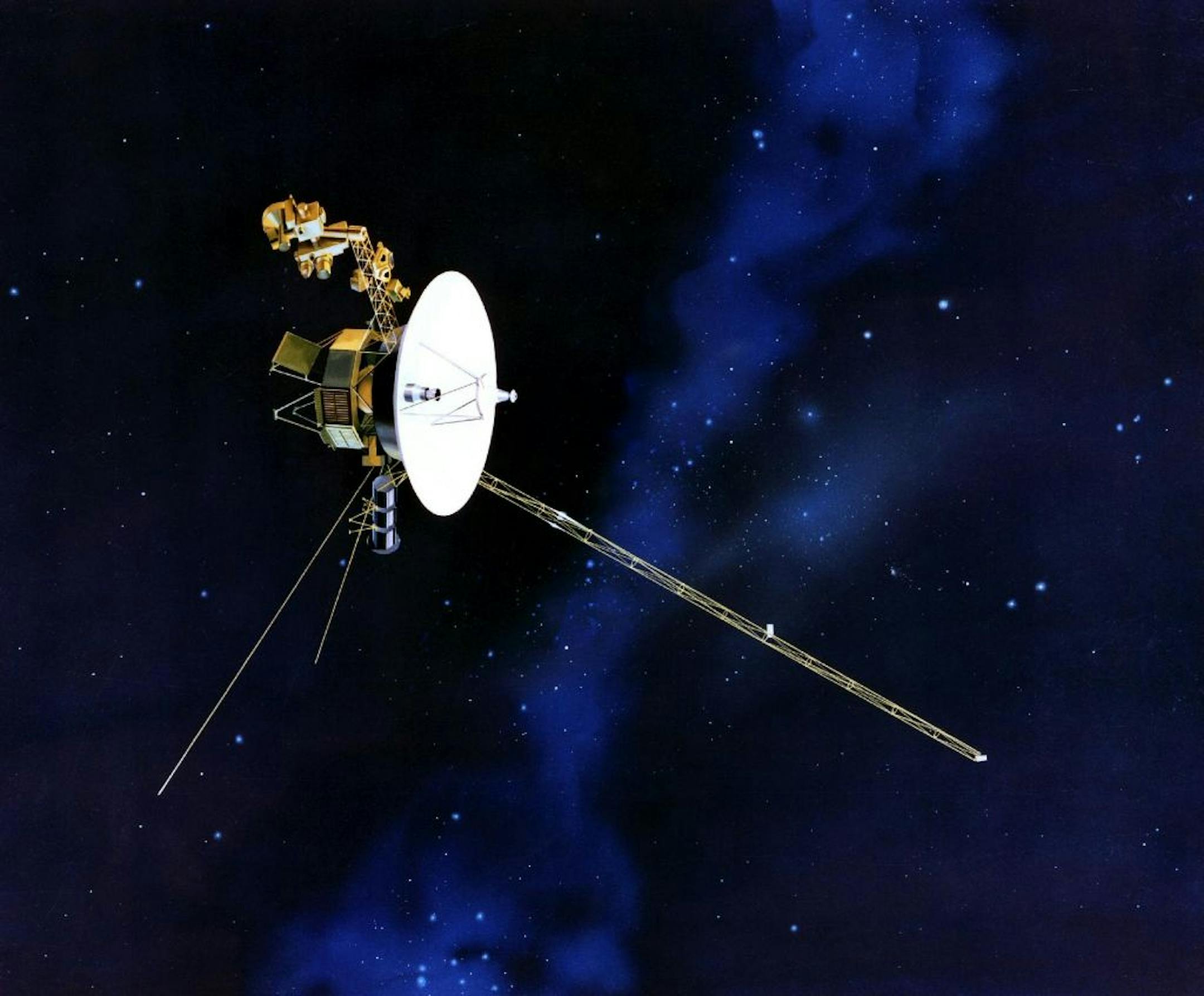 This artists rendering provided by NASA shows the Voyager spacecraft. Launched in 1977, the twin spacecraft are exploring the edge of the solar system. Thirty-five years after leaving Earth, Voyager 1 is reaching for the stars. Sooner or later, the workhorse spacecraft will bid adieu to the solar system and enter a new realm of space _ the first time a man-made object will have escaped to the other side.