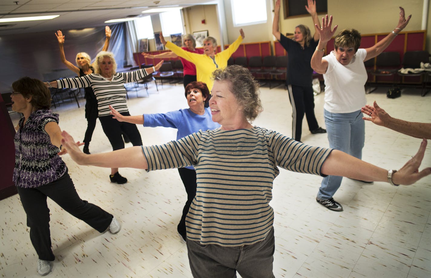 At the Lenox Community Center where the Senior Dancers were rehearsing their routine for the upcoming Lynx playoff game, Barb Brauch, 65, likes to shake what her mother gave her.] Richard Tsong-Taatarii/rtsong-taatarii@startribune.com