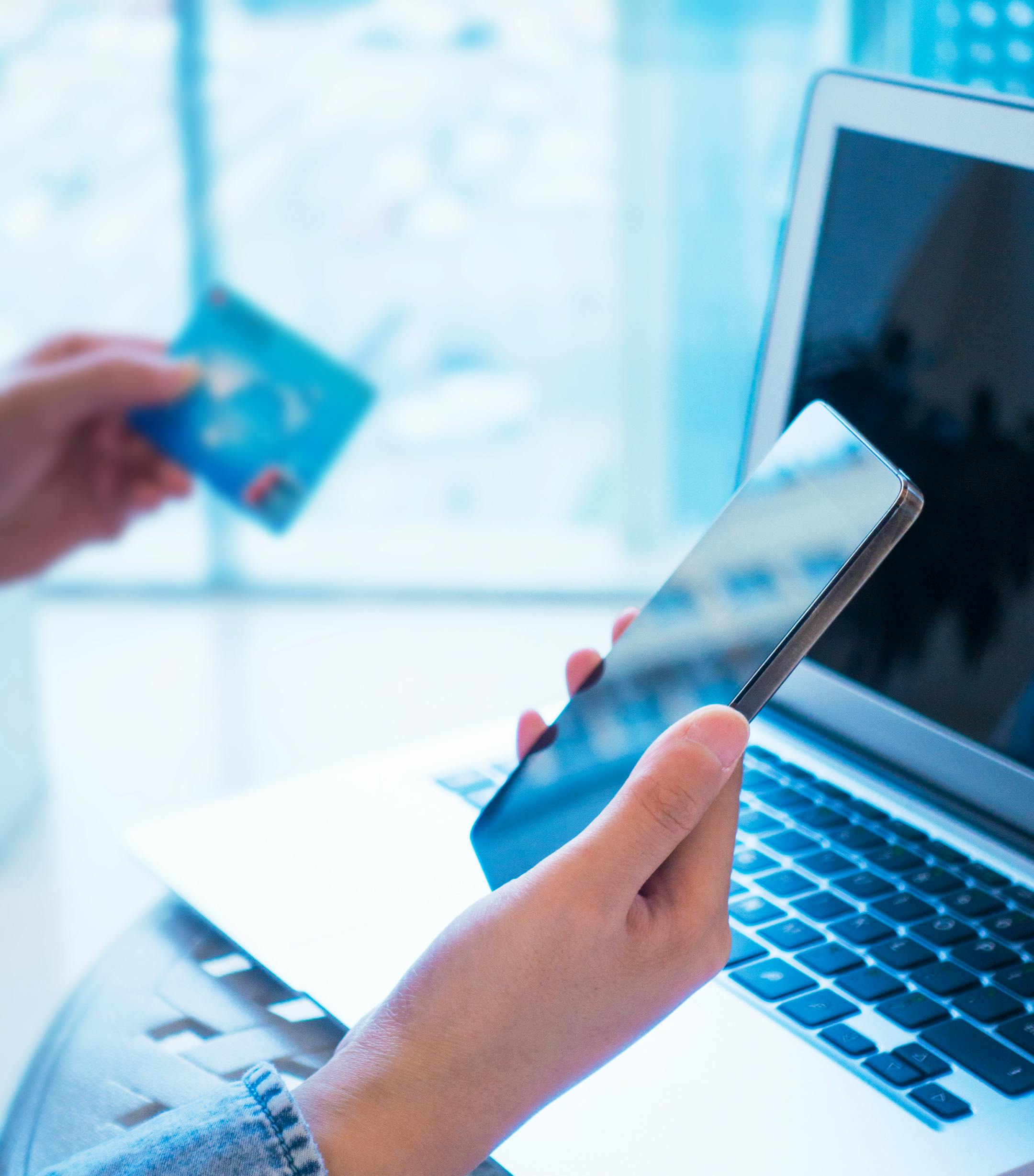 woman shopping online with phone