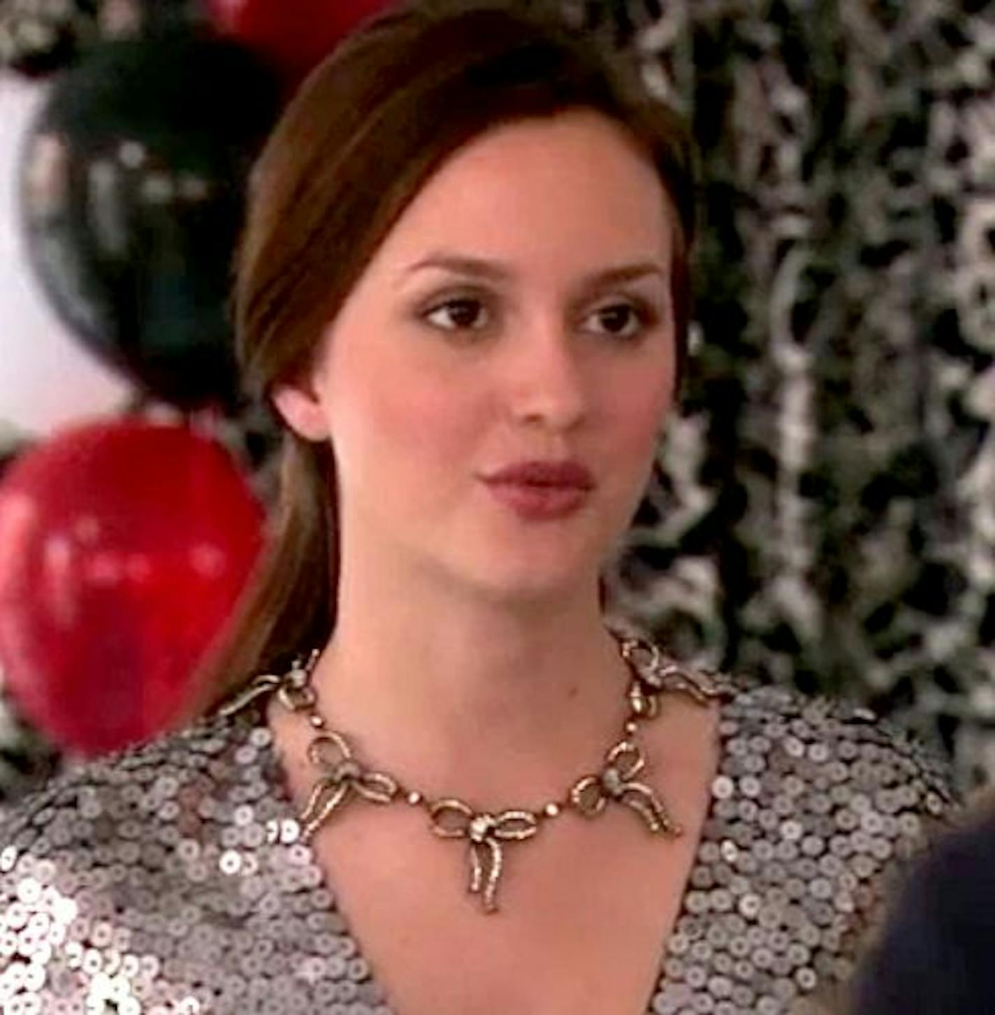 "Gossip Girl" Blair wearing Badgley Mischka diamond bow necklace