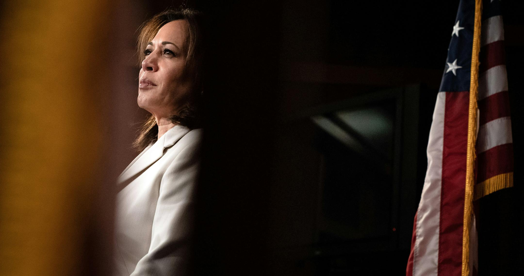 FILE -- Sen. Kamala Harris (D-Calif.) at a news conference on Capitol Hill in Washington, Jan. 16, 2020. Former Vice President Joe Biden, the presumpive Democratic presidential nominee, selected Harris as his vice-presidential running mate on Tuesday, Aug. 11, 2020. (Anna Moneymaker/The New York Times)