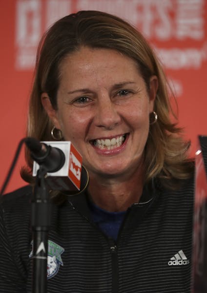 Lynx head coach Cheryl Reeve spoke at a news conference before Friday night's game, where she received the WNBA Coach of the Year award. ] JEFF WHEELE