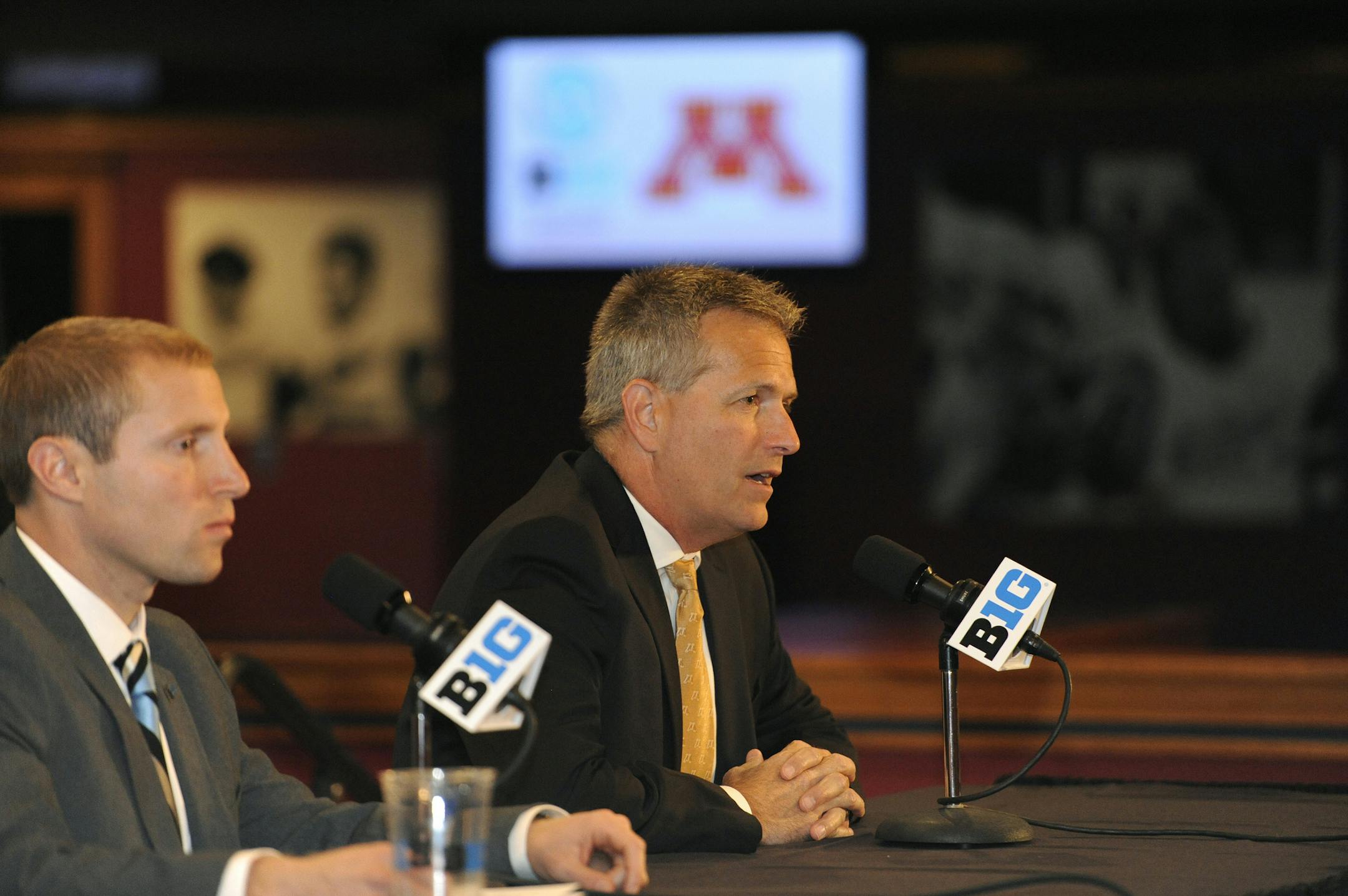 Gophers coach Don Lucia spoke at Big Ten Media Day in Detroit on Sept. 24, 2014.