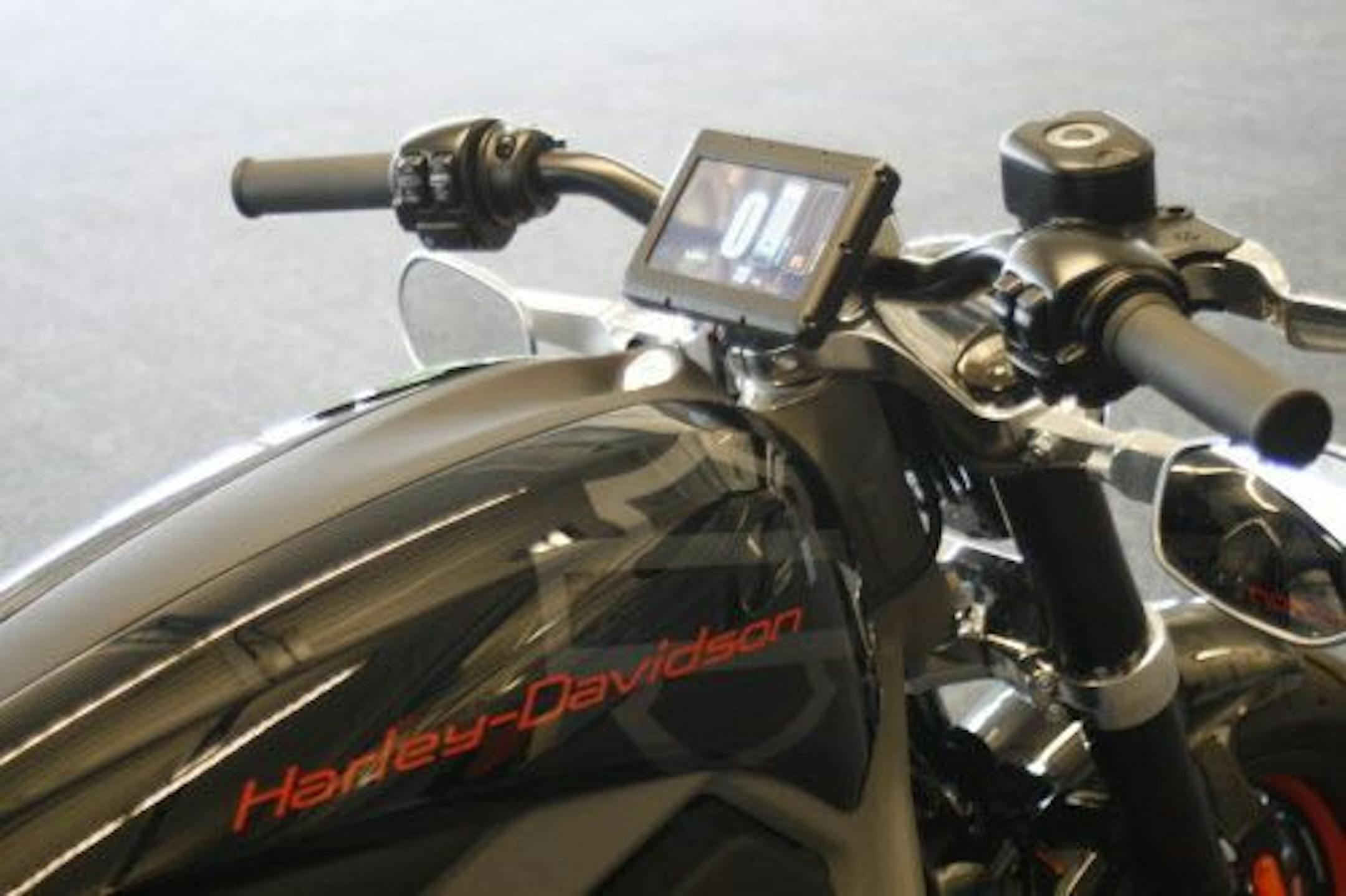 The control screen on Harley-Davidson's new electric motorcycle.