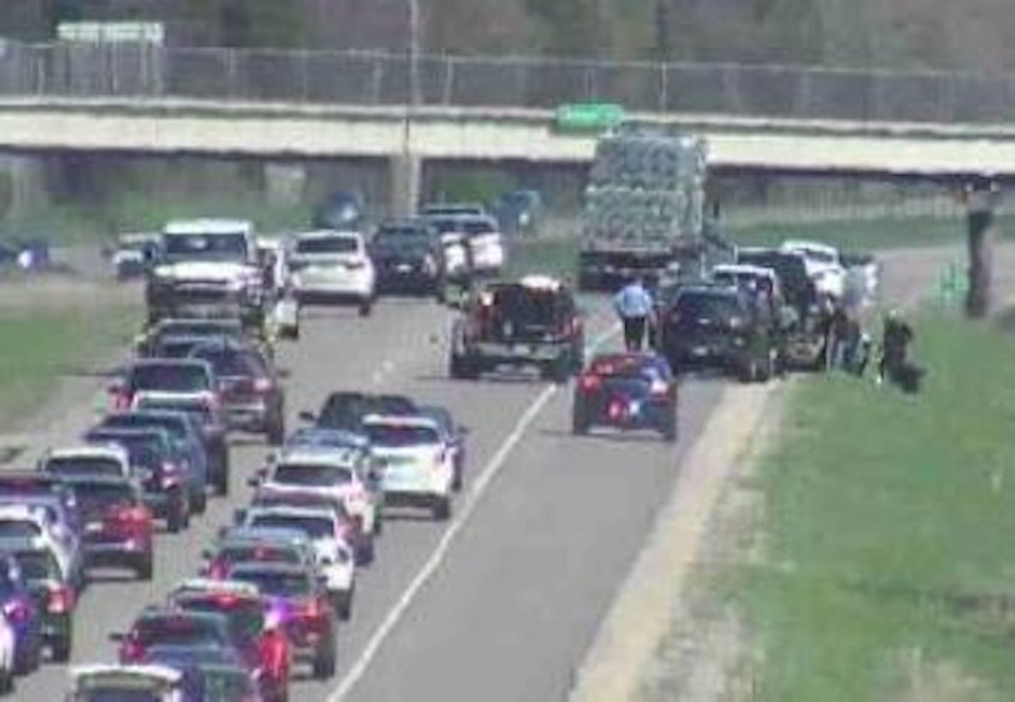 Traffic backed up in the east metro after a crash Sunday.
Credit: MnDOT