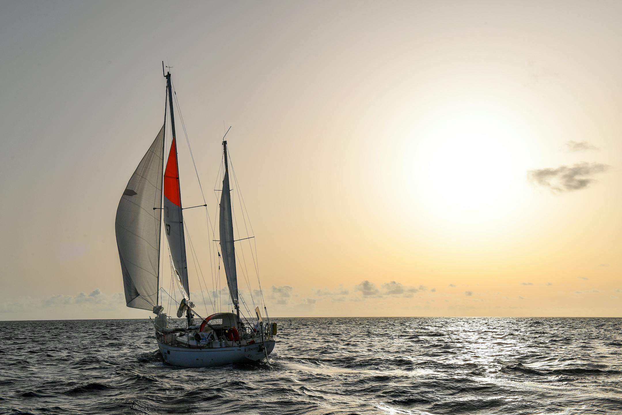 Nabil Amra and his Biscay 36 Liberty II passed through the Marina Rubicon 'Gate' off Lanzarote July 14 in the Canary Islands.