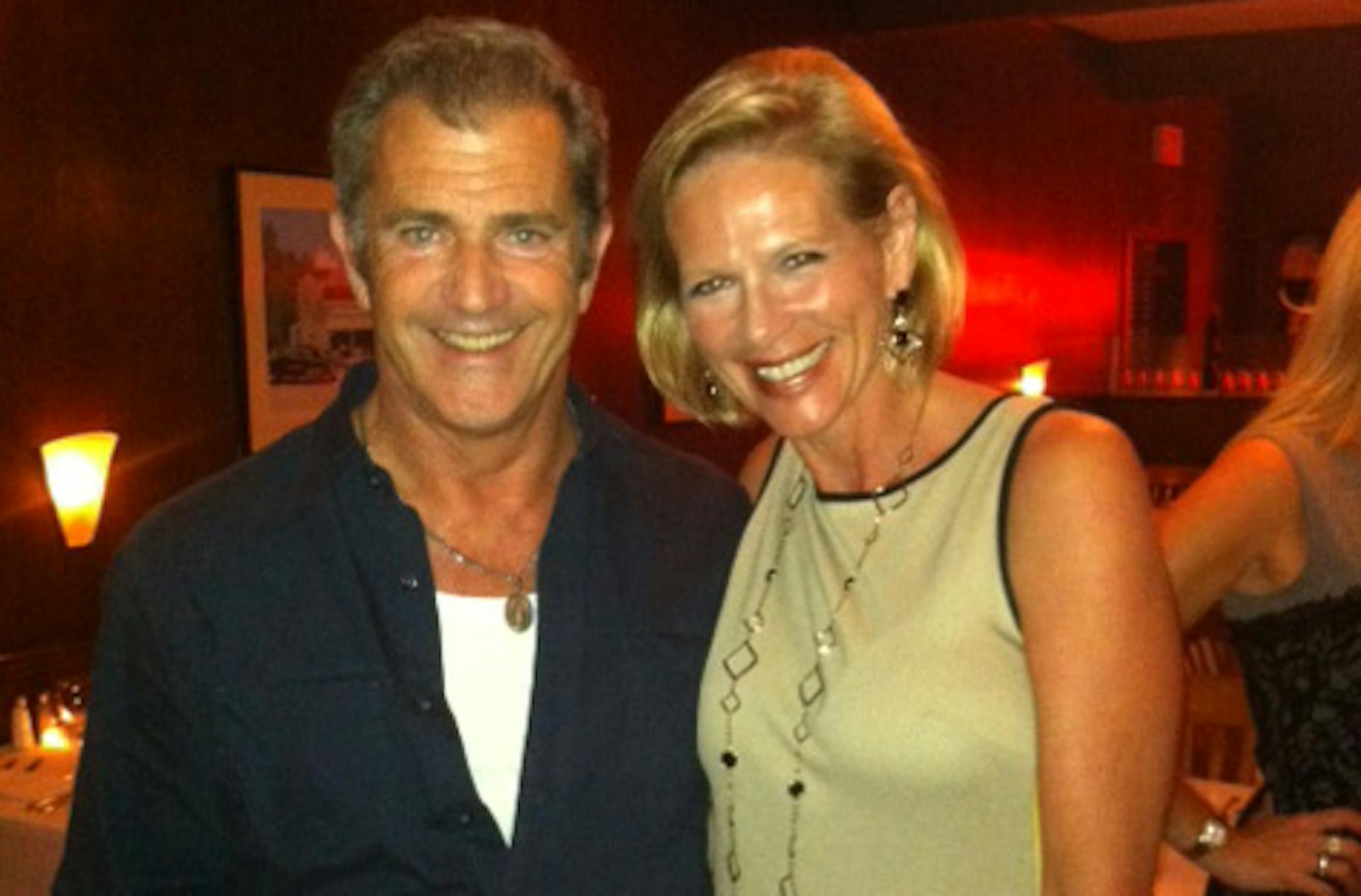 Mel Gibson with Tamara Taylor at Blue Point in Wayzata.