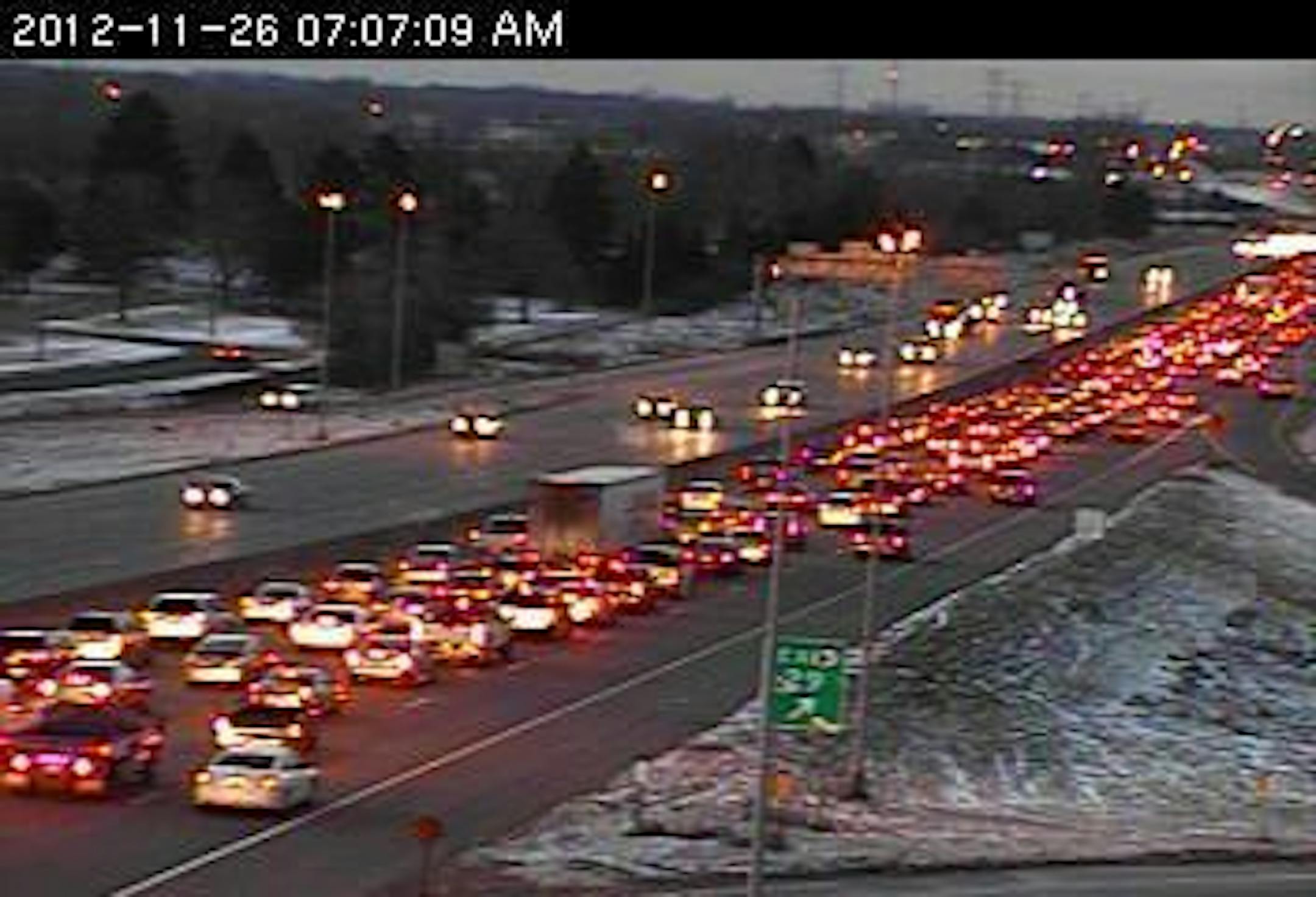 A traffic jam at County Road I