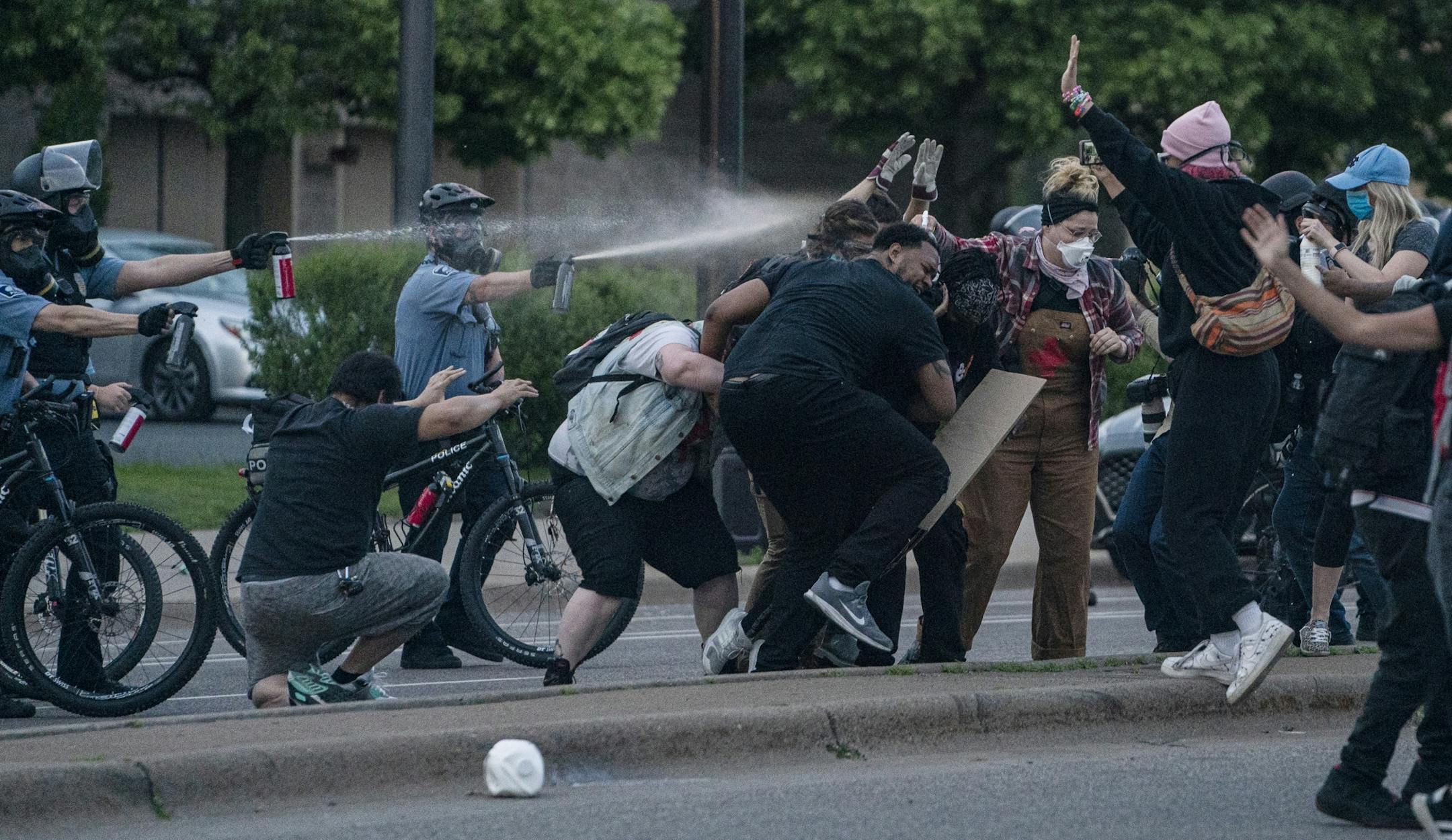 Protesters expressed their voices at a gas station near Washington and 35W.