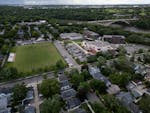 Minnehaha Academy and its grass athletic field are photographed Wednesday in Minneapolis.