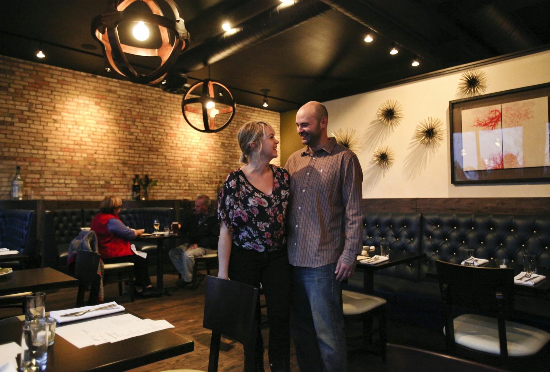 Husband and wife Carrie McCabe-Johnston and Jasha Johnston own and run Nightingale restaurant Friday, Nov. 23, 2012, in Minneapolis, MN.