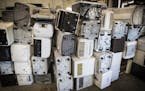 A pile of dead dehumidifiers was stacked up and readied for recycling at J.R.&#x2019;s Advanced Recyclers in Inver Grove Heights.