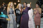 Oprah Winfrey was flanked by Patti LaBelle, Beyonce, Madonna, Dakota Fanning and Halle Berry during a star-studded double-taping of "Surprise Oprah! A