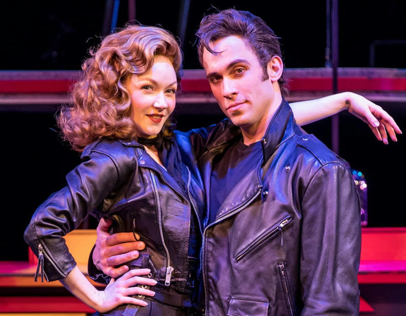 Caroline Innerbichler as Sandy and Aleks Knezevich as Danny in "Grease."