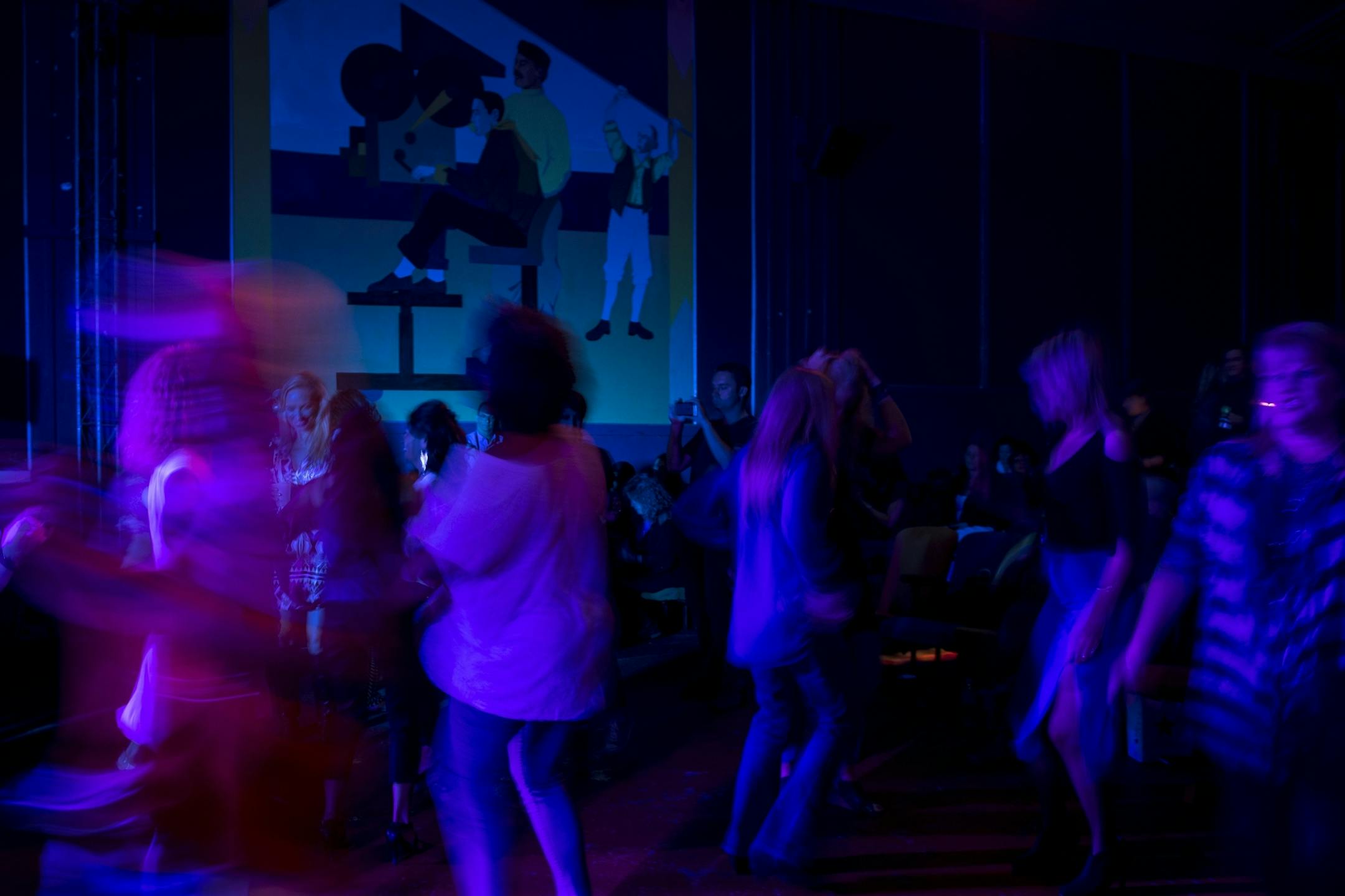 Show goers danced before the start of Friday night's show at Pepito's Parkway Theater.