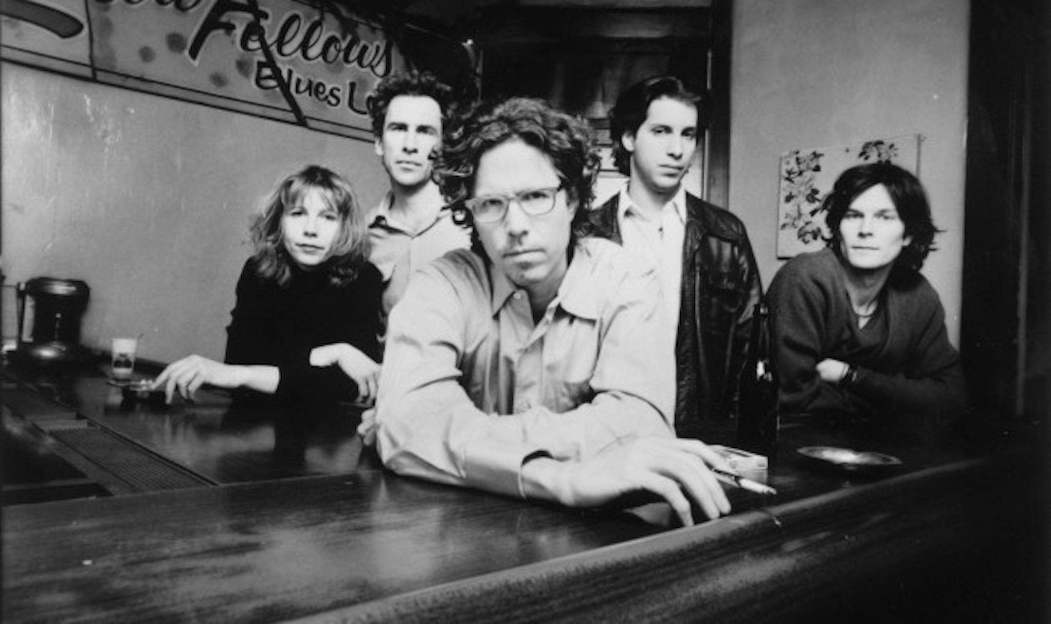 The Jayhawks circa 1997, with (from left) Karen Grotberg, Tim O'Reagan, Gary Louris, Marc Perlman and Kraig Johnson. / Photo by Marina Chavez