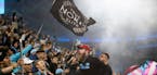 Minnesota United fans celebrated a goal in the second half of the Loons' match against LAFC on Sept. 29 at Allianz Field.