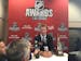Wild goalie Devan Dubnyk talked to reporters after he was named the 2015 Bill Masterton Memorial Trophy winner in Las Vegas on Wednesday night.