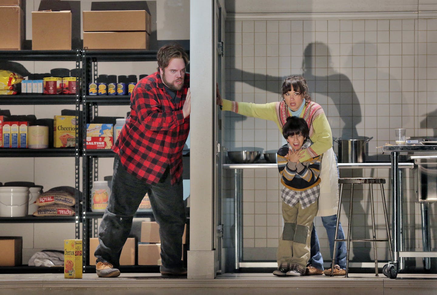 Brian Mulligan, Kelly Kaduce and Alejandro Vega iin the Minnesota Opera's 2016 premiere of "The Shining." (Photo by Ken Howard)